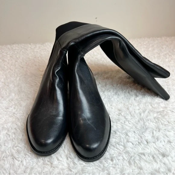 NEW Stuart Weitzman Jayla Knee Black Leather Knee High Boot in Size 8 - Picture 2 of 14